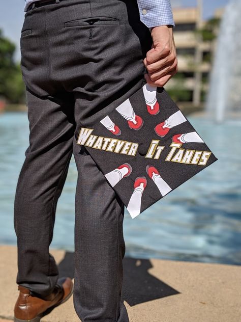 Men Graduation Cap Ideas, Marvel Graduation Quotes, Loki Graduation Cap, Graduation Cap Marvel, Thanos Graduation Cap, Avengers Graduation Cap, Marvel Grad Cap, Marvel Graduation Cap, Marvel Graduation Cap Ideas