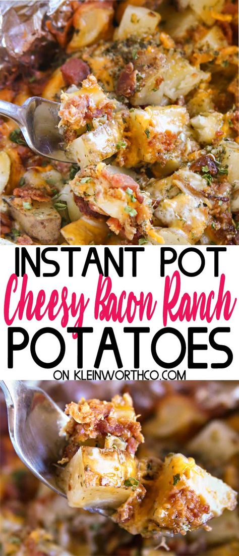 Cheesy Bacon Ranch Potatoes, Best Pressure Cooker Recipes, Bacon Ranch Potatoes, Ranch Potatoes, Best Pressure Cooker, Bacon Potato, Cheesy Bacon, Best Instant Pot Recipe, Bacon Ranch