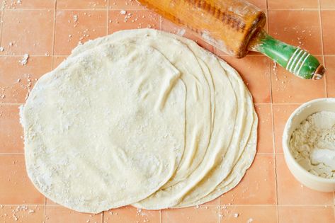 Homemade Phyllo Dough Recipe (Filo Pastry) - Gemma’s Bigger Bolder Baking Filo Dough Recipes, Homemade Phyllo Dough, Filo Dough, Corn Tortilla Recipes, Phyllo Dough Recipes, Strudel Recipes, Bigger Bolder Baking, Easy Puff Pastry, Baking Hacks