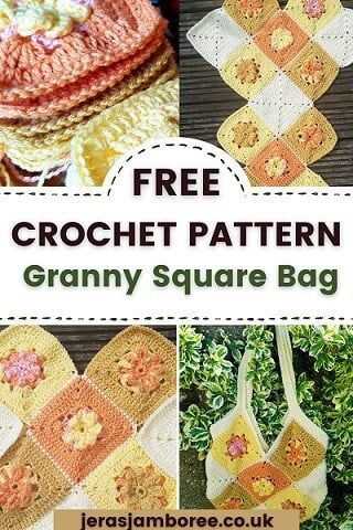 Granny Square Bag Layout, Square Tote Bag Pattern, Granny Square Tote Bag Pattern, Crochet Tablet Cover, Bag Free Crochet Pattern, Granny Square Tote Bag, Cotton Crochet Patterns, Granny Square Tote, Crochet Cushion Cover