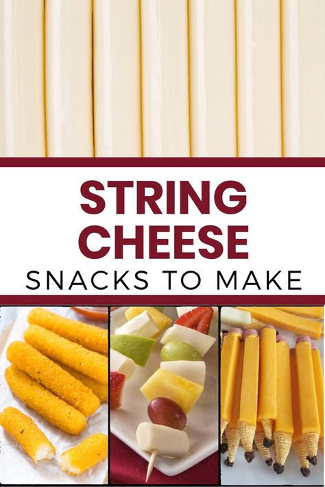 Unlock the delicious potential of string cheese! Explore various snacks and other recipes you can make with string cheese. Find inspiration on what to create using this versatile ingredient. Get ready for cheesy goodness! Cheese Stick Snacks, Recipes With Cheese Sticks, String Cheese Snacks, Recipes With String Cheese, String Cheese Recipes, Cheese Kabobs, Easy Family Recipes, Snack Sticks, Quick Healthy Snacks