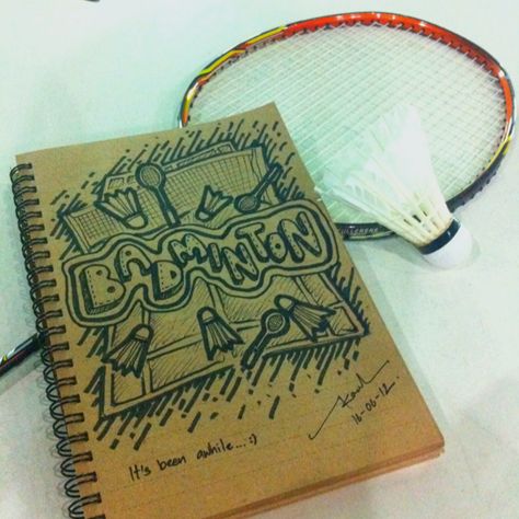 Badminton doodle by Kosol T. Badminton Cover Page, Badminton Doodle, Project Border, Diary Cover Design, Project Cover, Badminton Games, Project Cover Page, Drawing Books, Diy Drawing