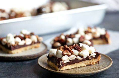 Rocky Road Bars | King Arthur Baking Fudge Marshmallow, Rocky Road Bars, Oatmeal Cream Pie, Pecan Pie Bars Easy, Pecan Pie Easy, Pie Bar Recipes, King Arthur Baking, Oatmeal Cream Pies, Buttery Shortbread Cookies