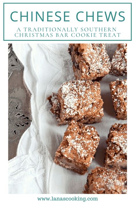 Chinese Chews Recipe, Chinese Chews, Squares Recipes, Cooking Projects, Southern Christmas, Holiday Favorite Recipes, Cookie Bar, Christmas Cookies Easy, Southern Food