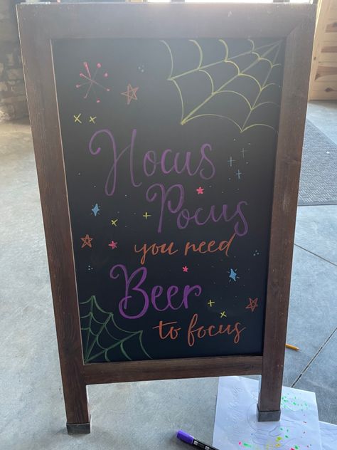 #brewery #beer #chalkboard #signs Beer Specials Chalkboard, Beer Chalkboard Art Bar Signs, Beer Signs Chalkboard, Funny Bar Quotes Pub Signs, Halloween Bar Sign Ideas, Halloween Restaurant Ideas, Bar Chalkboard Ideas Funny, Brewery Chalkboard Ideas, Happy Hour Chalkboard Signs