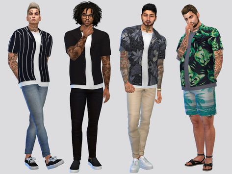 Sims 4 Clothing Sets, Sims 4 Male, Male Sims, Female Sims, Sims 4 Male Clothes, Trench Coat Fall, Sims Clothes, Preppy Shirt, Male Clothing