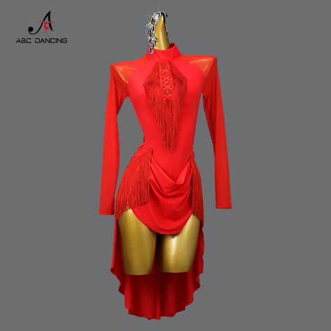 Smarter Shopping, Better Living! Aliexpress.com Salsa Outfit, Ballroom Competition, Dance Competition Costumes, Competition Costumes, Latin Dance Dress, Practice Wear, Latin Dance Dresses, Ballroom Dress, Fringe Skirt