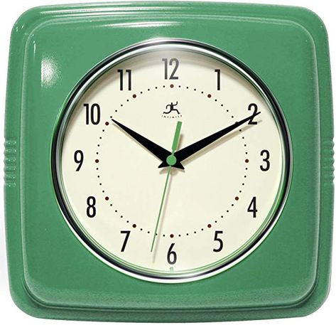 Amazon.com: Infinity Instruments Square Clock, Green: Collectibles & Fine Art Square Clocks, Contemporary Wall Clock, Farmhouse Side Table, Retro Wall Clock, Kitchen Clocks, Cute Dorm Rooms, 9 Square, Retro Clock, Square Wall Clock