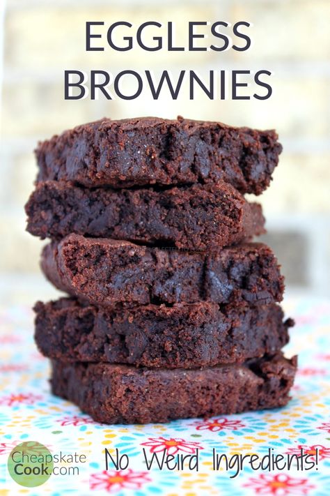 Eggless Brownie Recipe, Classic Brownies Recipe, Egg Free Desserts, Egg Free Baking, Dairy Free Brownies, Egg Replacer, Eggless Desserts, Mug Cakes, Eggless Recipes