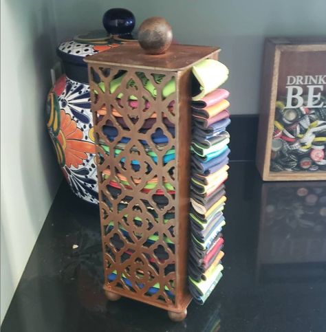 Hand-oil rubbed metal koozie holder.  Can be customized! Koozie Holder Ideas, Can Koozie Storage Ideas, Diy Koozie Holder, Coozie Holder Diy, Koozie Organization, Koozie Storage Ideas, Koozie Storage, Koozie Display, Koozie Holder