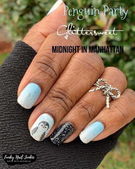 Living The Gleam Color Street Combos, Color Street Arctic Evening Combo, Floral Obligation Color Street Combo, Color Street Deep Diving Mixed Mani, Color Street Mixed Manis, Party Glower Colorstreet Combo, Wonderland Nails, Penguin Party, Mani Ideas