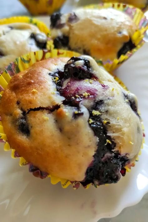 Vegan Lemon Blueberry Muffins, Daycare Snacks, Blueberry Lemon Muffins, Lemon Muffin Recipes, Nutrition Challenge, Morning Treats, Lemon And Blueberry, Vegan Blueberry Muffins, Blueberry Muffins Recipe