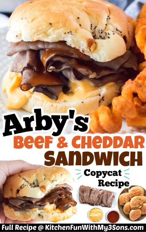 Arby's Beef And Cheddar Recipe, Arbys Roast Beef Recipe, Beef And Cheddar Sandwich, Arbys Roast Beef Sandwich, Arbys Beef And Cheddar, Cheddar Sandwich, Roast Beef And Cheddar, Roast Beef Sandwich Recipes, Beef And Cheddar