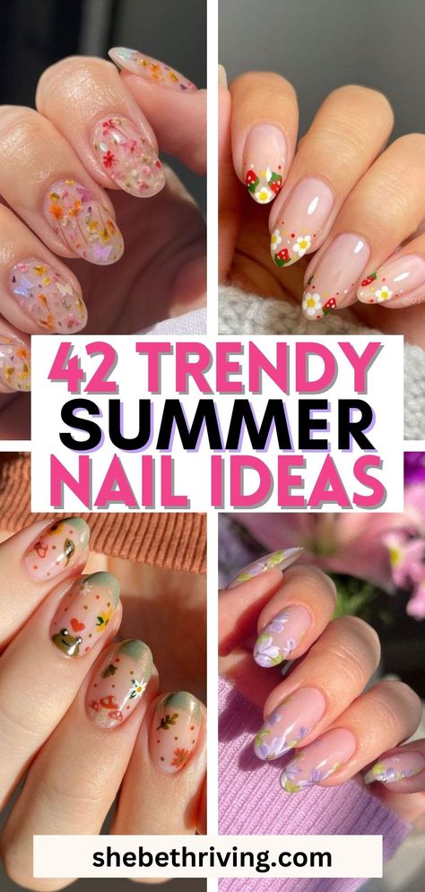 42 Insanely Cute Summer Nail Designs You'll Absolutely Love - She Be Thriving Almond Designs, Tropical Nail Designs, Gradient Nail Design, Summer Nails Almond, Pink Summer Nails, Cute Summer Nail Designs, Beachy Nails, Summer Nail Ideas, Summer Nails Beach