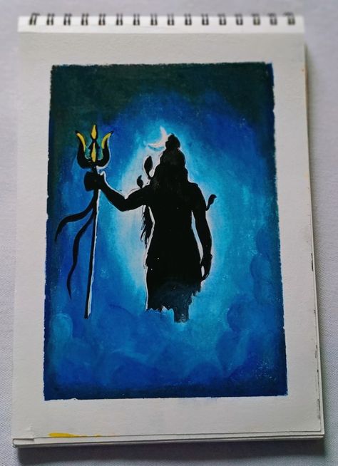 Shiv Ji Oil Pastel Drawing, Shiva Painting Acrylics Easy, Shiv Ji Easy Painting, Shiv Painting Canvases, Shiva Watercolor Painting, Shiv Ji Painting, Shivji Drawing, Shiv Ji Drawing, Shiv Painting