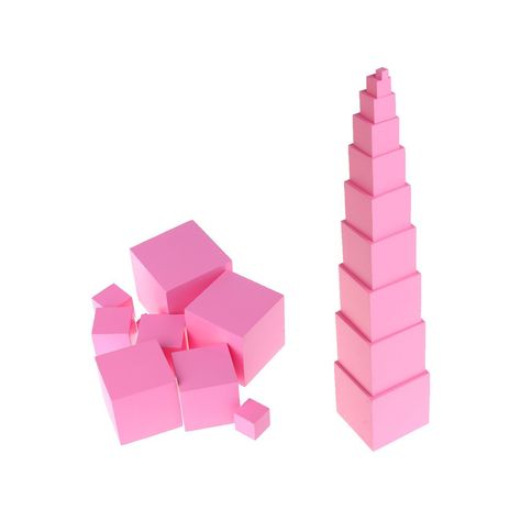 #Sensory pink tower educational toys for montessori kindergarten Montessori Apparatus, Montessori Theory, Montessori Kindergarten, Educational Toys, Montessori, Kindergarten, Tower, Collage, Toys