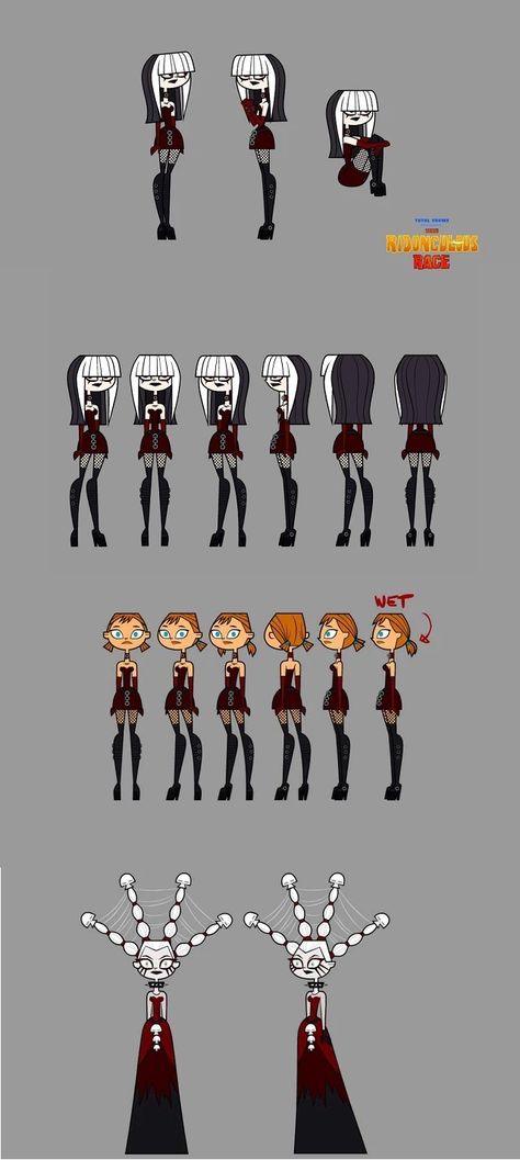 Goth Total Drama Island, Total Drama Island Crimson Fanart, Crimson Pfp Total Drama, Total Drama Black Characters, The Goths Total Drama, Total Drama Height Chart, Total Drama Island Art Style Tutorial, Total Drama Goths, Total Drama Character Design