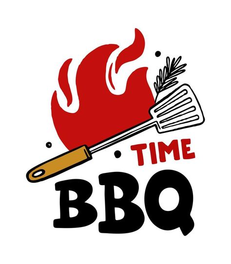 BBQ time hand-drawn inscription slogan food court emblem menu restaurant bar cafe Vector illustration of fire and shovels Internal Branding, Bar B Que, Food Court, Bbq Party, Bar Cafe, Menu Restaurant, Flat Design, Restaurant Bar, Hand Drawn