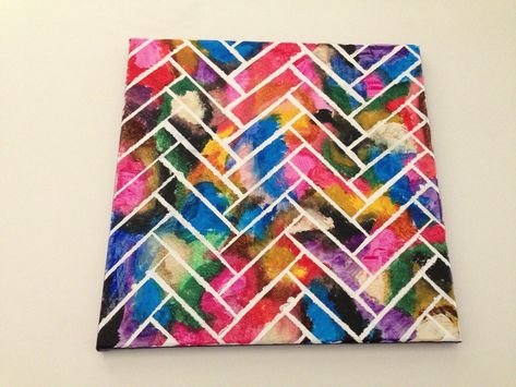 Wall Art: Herringbone Painting • Free tutorial with pictures on how to paint a painting in under 90 minutes Herringbone Wall Art, Giant Wall Art, Abstract Art Tutorial, Wall Art Tutorial, Arts Club, Birch Tree Painting, Abstract Art Diy, Wall Art Crafts, Resin Wall Art