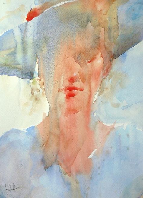 Abstract Portraits, Watercolor Face, Watercolor Architecture, Watercolor Lessons, Watercolour Inspiration, Figurative Artwork, Loose Watercolor, Watercolor Painting Techniques, Holy Mary