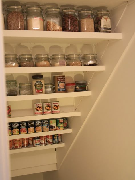 Pantry Under The Stairs, Under Stairs Pantry, Closet Under Stairs, تحت الدرج, Contemporary Staircase, Organized Pantry, Staircase Storage, Under Stairs Cupboard, Pantry Cupboard