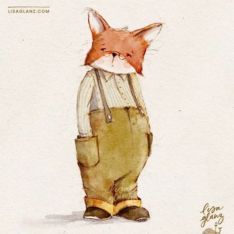 Mr Old Fox looks like he needs a holiday! 😅 Brushes used: AquaReal 2 / Canvas used is a “daily sketch” canvas I made recently #dailysketch #watercolourcharacterart #illustrationartist #procreateart #digitalpainting Cute Fox Character, Children Book Illustration Watercolor, Xmas Drawing, Daily Sketch, Fox Illustration, Picture Books Illustration, Watercolor Painting Techniques, Character Design Animation, Cute Easy Drawings