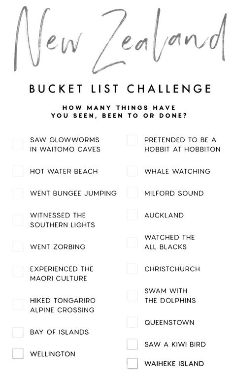 Travel Core, Bucket List Challenge, Guide Design, Holiday Travel Destinations, Travel Wishlist, Travel Checklist, Bucket Lists, Dream Travel Destinations, New Zealand Travel