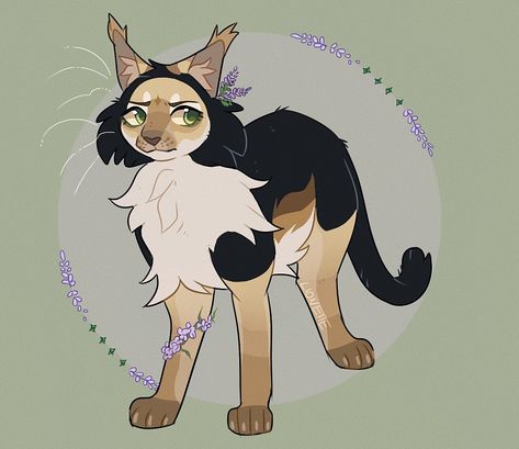 i already drew this more than a week ago but i wasn't sure if i was gonna post it. but whatever, here it is! lavendersky is one of my very few medicine cat ocs, and he is terrible at his job. like seriously Cat Poses, Warrior Cats Fan Art, Warrior Cat Drawings, New Warriors, Warrior Cat Oc, Cat Oc, Warriors Cats, Cat Ideas, Warrior Cats Art