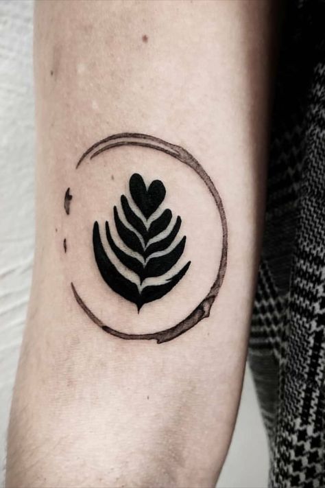 Follow us for more #coffeetattoos #tattooideas Latte Art Tattoo, Coffee Tattoos, No Rain No Flowers, Dream Tattoos, Latte Art, Get A Tattoo, Tattoo Drawings, Tattoos And Piercings, Jesus Fish Tattoo