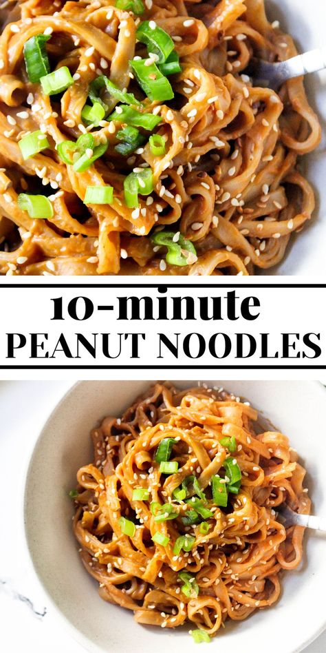 Peanut Rice Noodles, Peanut Sauce Rice Noodles, Rice Noodle Recipes, Resep Pasta, Dinner Quick, Plats Healthy, Spicy Peanut Sauce, Peanut Noodles, Lunch Recipe