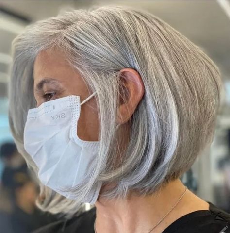 Gray Bob, Short Hair With Curtain Bangs, Grey Brown Hair, Trending In 2023, Grey Bob Hairstyles, Gray Hair Styles, Hair With Curtain Bangs, Grey Hair Over 50, Grey Bob