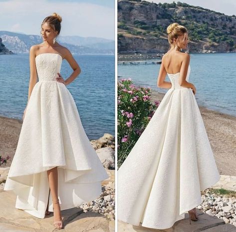 Wedding Reception Outfit, Wedding Dresses High Low, Cheap Gowns, Gaun Fashion, White Wedding Dress, A Line Prom Dresses, فستان سهرة, Best Wedding Dresses, Perfect Wedding Dress