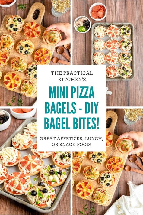 Easy Bagel Bites, Diy Bagel Bites, Homemade Bagel Bites, Homemade Stuffed Bagel Bites, Pizza Bagel Bites, Bagel Pizza, Mini Bagel Appetizers, Everything Bagel Bites 12 Tomatoes, Mini Pizza Bagels In Oven