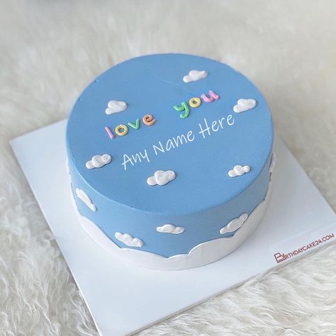 Cloud Birthday Cake, Kue Disney, Cloud Birthday, Birthday Cake Image, Beautiful Birthday Cake, Bolo Vintage, Ugly Cakes, Blue Birthday Cakes, Cake For Boyfriend