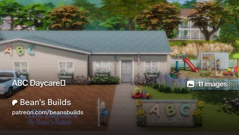 Get more from Bean's Builds on Patreon Sims 4 Daycare, Cc Furniture, Sims Building, Sims 4 Cc Furniture, Sims 4 Build, Sims House, Sims 4 Mods, House Inspo, Floor Plan