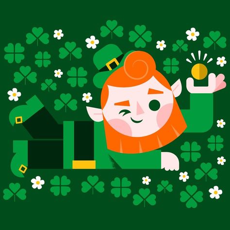 St. Patricks Day cute illustration Daniel Clark, Green Illustration, Childrens Illustrations, St Patrick’s Day, Cute Illustration, Creative Studio, St Patricks, Character Illustration, St Patrick