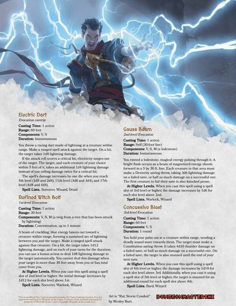 Tempest (Storm Spells) Evocation Magic, Lightning Wizard, Lightning Spell, Homebrew Spells, Dnd Spells, Tempest Storm, Dnd Wizard, Dnd Stats, Dnd Homebrew