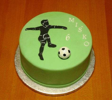 Footbal cake by Monikine torty ( Cakes by Monika) Football Inspired Cake, Cake Designs Football, Fondant Football Cake, Stadium Cake Football, Round Football Cake, Birthday Cake For Football Lover, Kids Cake, Birthday Cake, Cake