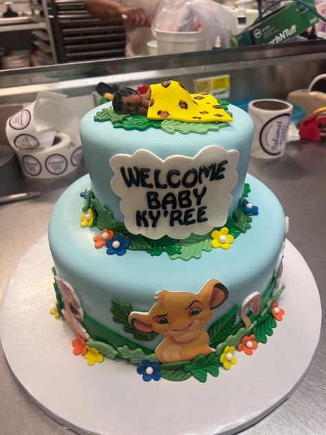 Lion King Baby Shower Cake, Lion King Cake, Lion King Baby Shower, Lion King Baby, Lion King Cakes, Shower Cookies, Gender Reveals, King Baby, King Cake