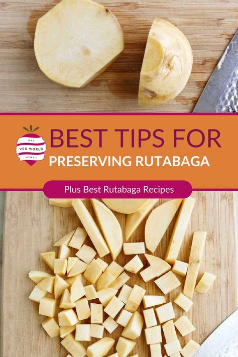 Learn the best and easiest ways for how to cut, store, preserve, and freeze rutabagas for later! Plus, if you are wondering what to do with rutabaga, you can get my favorite recipes. Baked Rutabaga Recipes, Preserving Rutabaga, Canned Rutabaga Recipes, Freezing Rutabaga, Rutabaga Recipes, Roasted Rutabaga, Preserving Foods, Plant Based Recipes Easy, Healthy Vegetable Recipes