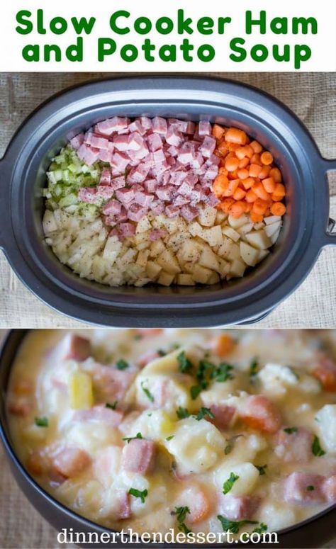 Ham And Potato Soup, Slow Cooker Ham, Ham Soup, Hearty Soup, Crockpot Dishes, Soup Dinner, Crock Pot Slow Cooker, Crockpot Recipes Slow Cooker, Slow Cooker Soup