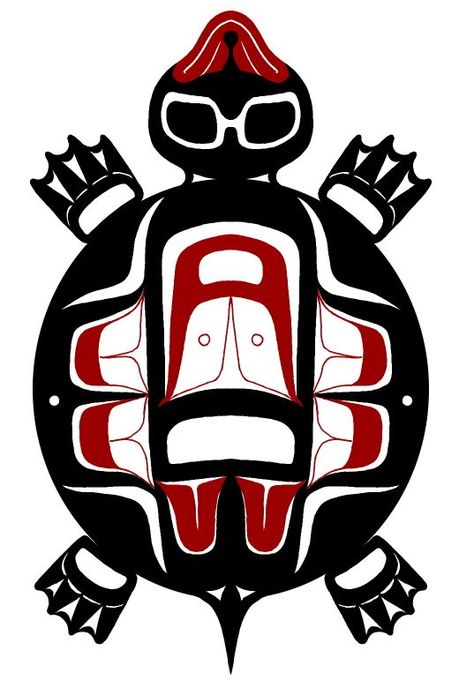 Turtle art from Pacific Northwest. Arte Haida, Native American Totem, Native Artwork, Indian Artwork, Pacific Northwest Art, Haida Art, Native American Symbols, Western Comics, Inuit Art