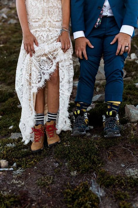 Hiking Wedding Photos, Hiking Elopement Weddings, Hiking Wedding Dress, Montana Sunset, Hiking Wedding, Elopement Bride, Mt Rainier National Park, Hiking Elopement, Lookout Tower