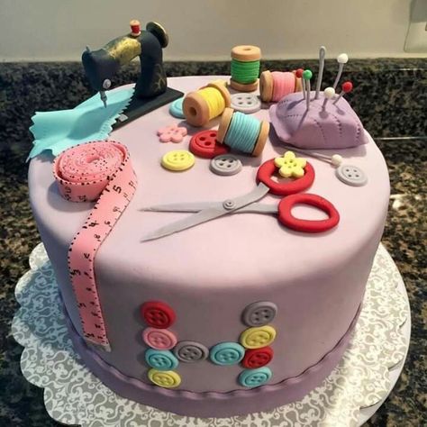 Sewing Cake Ideas, Fondant Unicorn Cake Toppers, Sewing Machine Cake, Sewing Cake, Cake Designs For Boy, Number Birthday Cakes, Ice Cream Cone Cake, 25th Birthday Cakes, Fiesta Cake