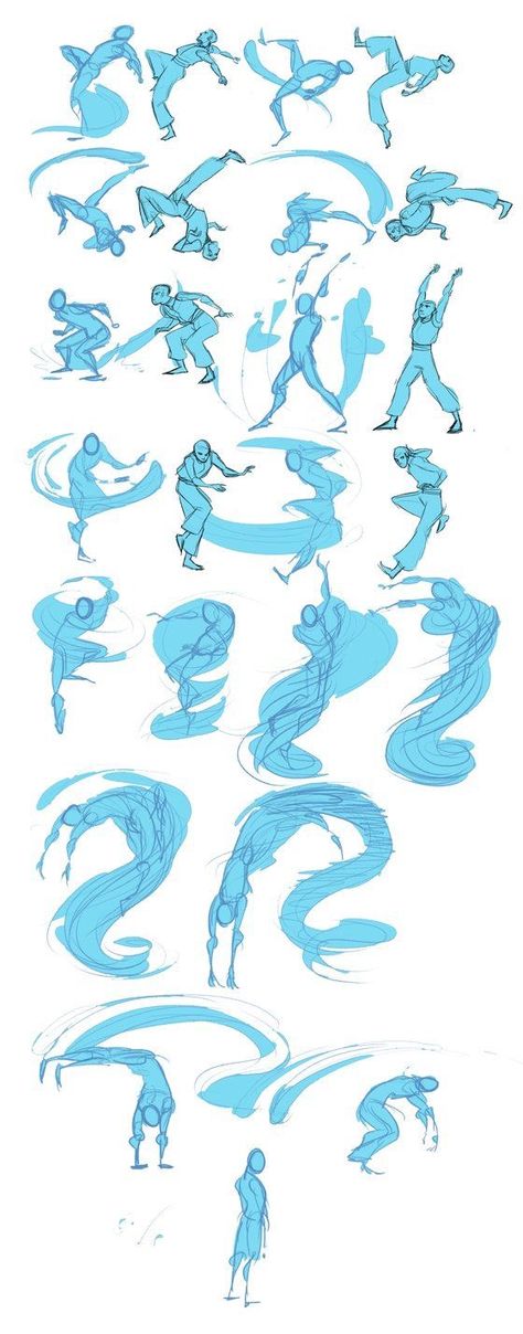 Water Bending, Avatarul Aang, Draw People, Seni 2d, Siluete Umane, Different Poses, 캐릭터 드로잉, 인물 드로잉, Animation Reference