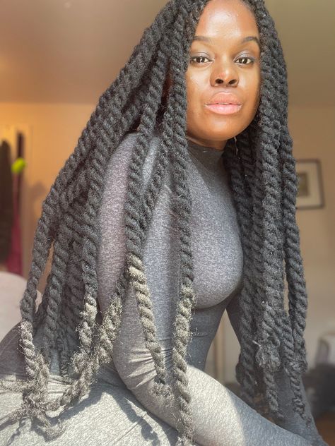 Jumbo Marley Twists Long, Chunky Locs, Long Marley Twists, Marley Twist Styles, Marley Twist Hairstyles, Billionaire Homes, Jumbo Twists, 2023 Hairstyles, Marley Twist