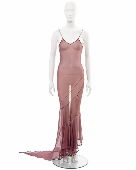 John Galliano ‘filibuster’ bias-cut silk chiffon evening slip dress, spring 1993 | Instagram Runway Fashion Couture, Open Back Maxi Dress, Bias Cut Dress, Dress Spring, John Galliano, Silk Chiffon, Costume Design, Couture Fashion, Silk Dress