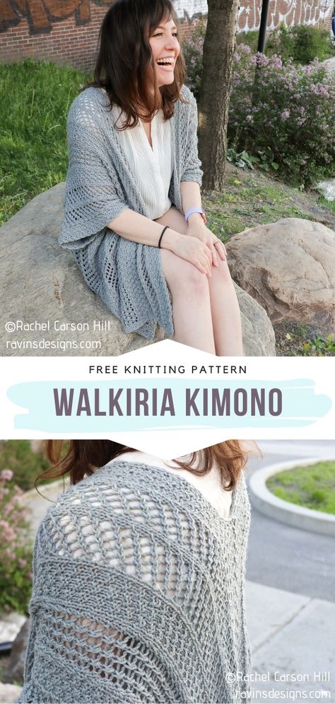 Minimalist Knitting, Kimono Pattern Free, Lace Cardigan Pattern, Crochet Kimono Pattern, Knitting Patterns For Beginners, Knit Wrap Pattern, Summer Knitting Patterns, Crochet Kimono, Crochet Shawls And Wraps