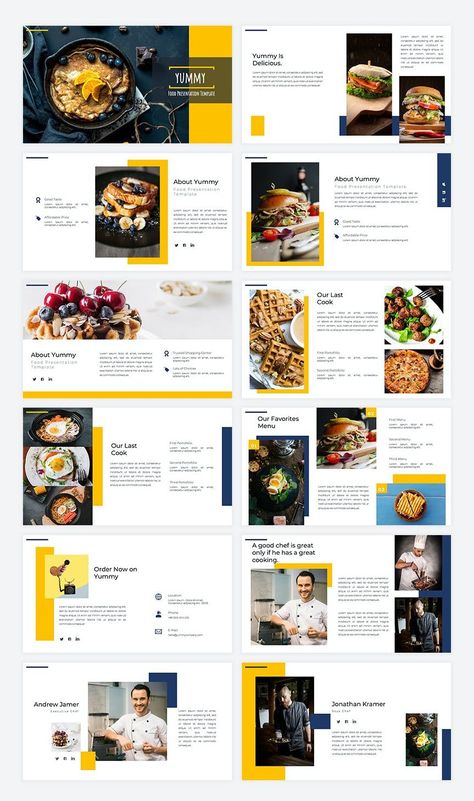 Food Powerpoint Presentation, Food Slide Presentation, Food Presentation Design, Powerpoint Design Inspiration, Food Layout Design, Presentation Slide Design, Food Powerpoint Template, Grpahic Design, Presentation Food