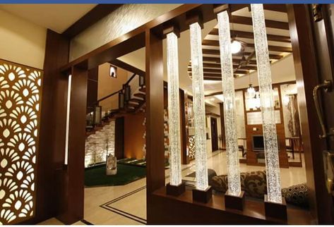 Glass Wall Partition, Interior Pillars, Modern Corridor, Arch Designs For Hall, Glass Partition Designs, Room Partition Wall, Wall Partition Design, Hallway Stairs, Wall Partition